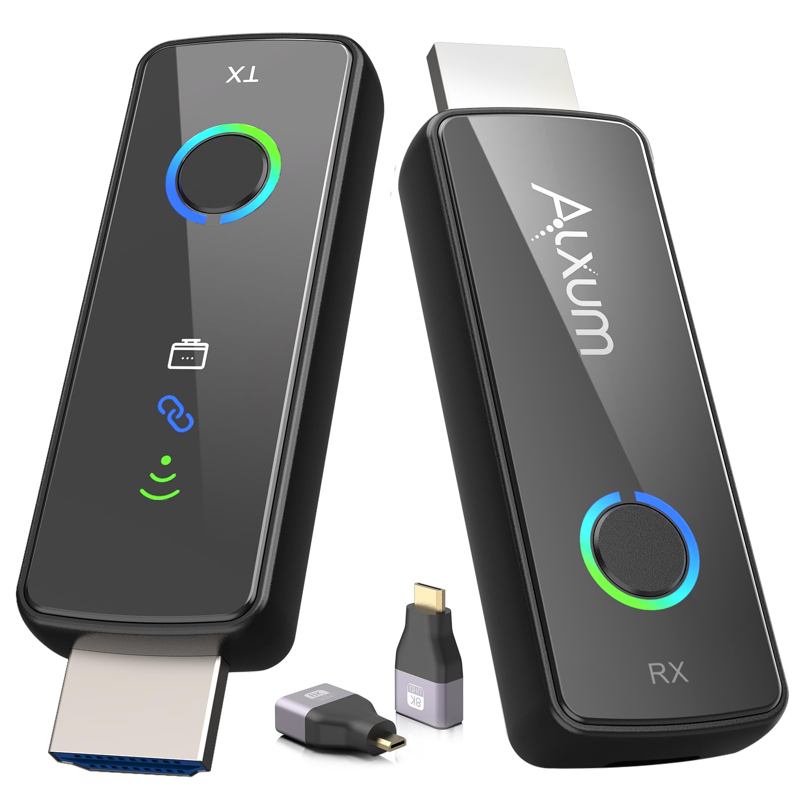 Alxum Transmisor y Receptor HDMI Inalámbrico, Streaming Sin Cables 1080P@60Hz Desde PC/Portátil a TV/Proyector, 50M de Alcance, Plug & Play para Gaming y Reuniones de Negocios