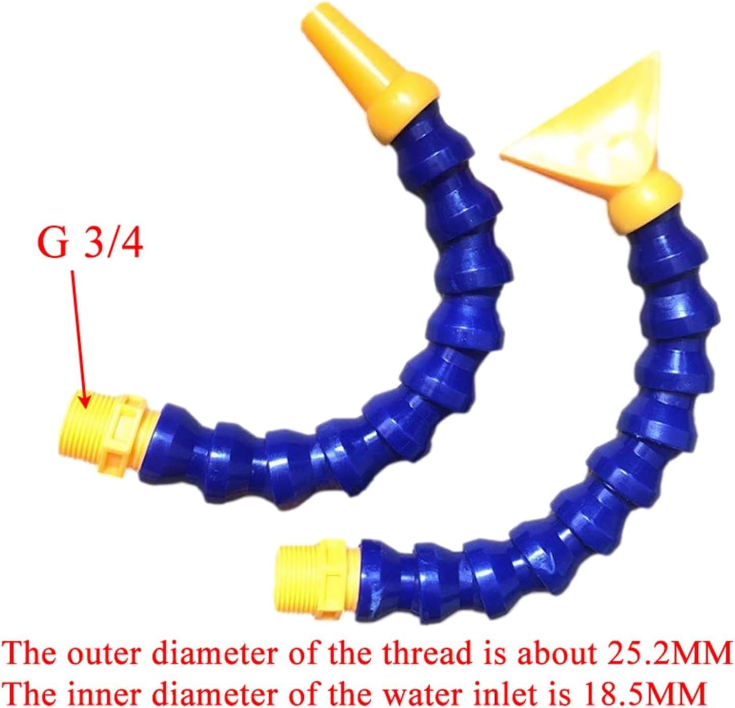 Flexibles Kunststoff-Kühlrohr, 1 Stück ABS-Wasserkühlrohr, Kühlmittelschlauch mit G 3/4-Gewinde, mehrfarbig, 300–600 mm, for Drehmaschinen-CNC-Wasserkühlsystem(Flat300MM)