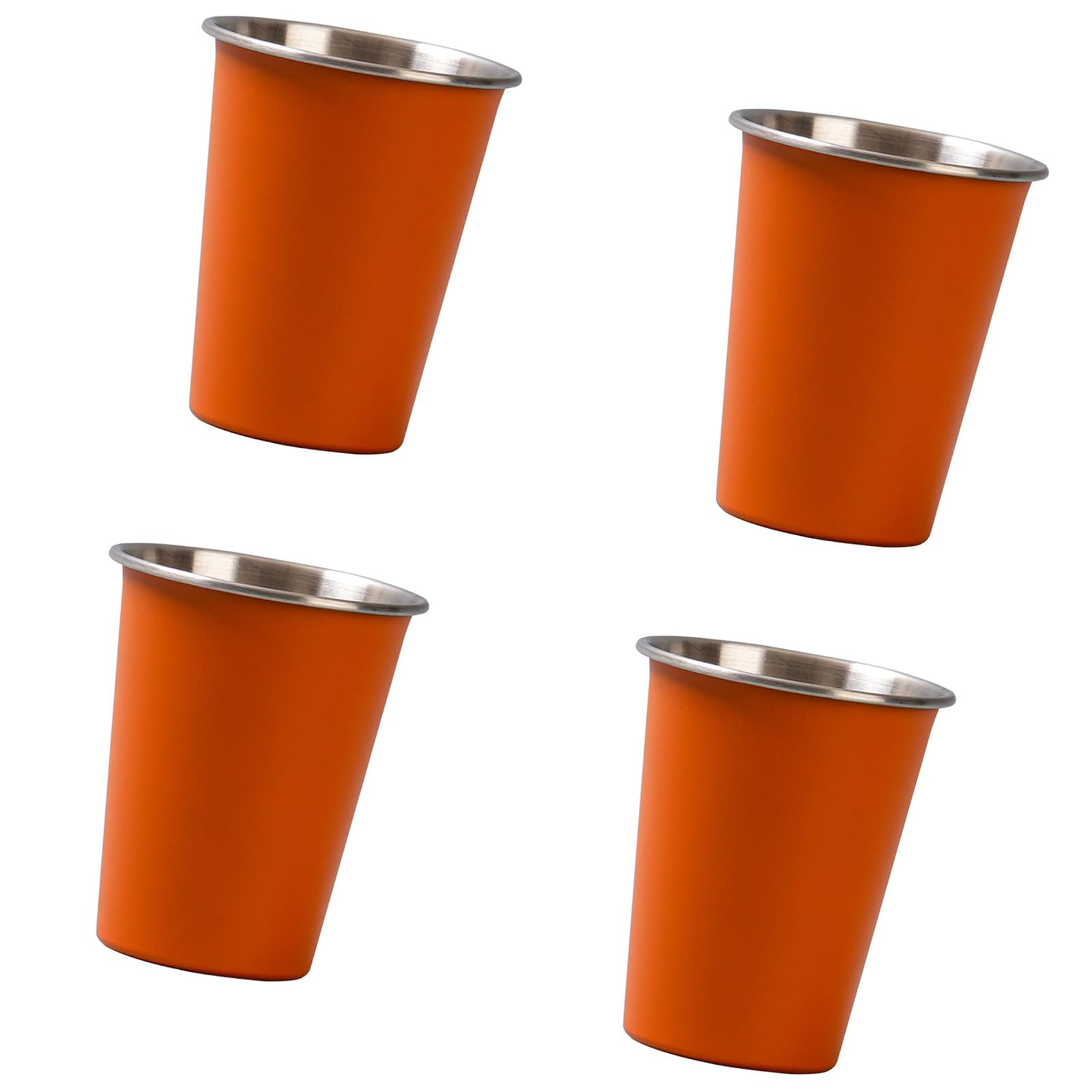 MICFENY 4pcs Stackable Camping Water Cup 350ml Teas Coffees Milk Mug Stainless Steels Drinking Cups Outdoor Travel Cups