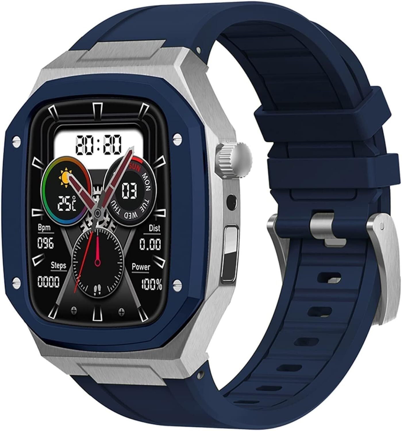 Kit modificación Apple Watch 44mm con funda metálica y correa ágata 7