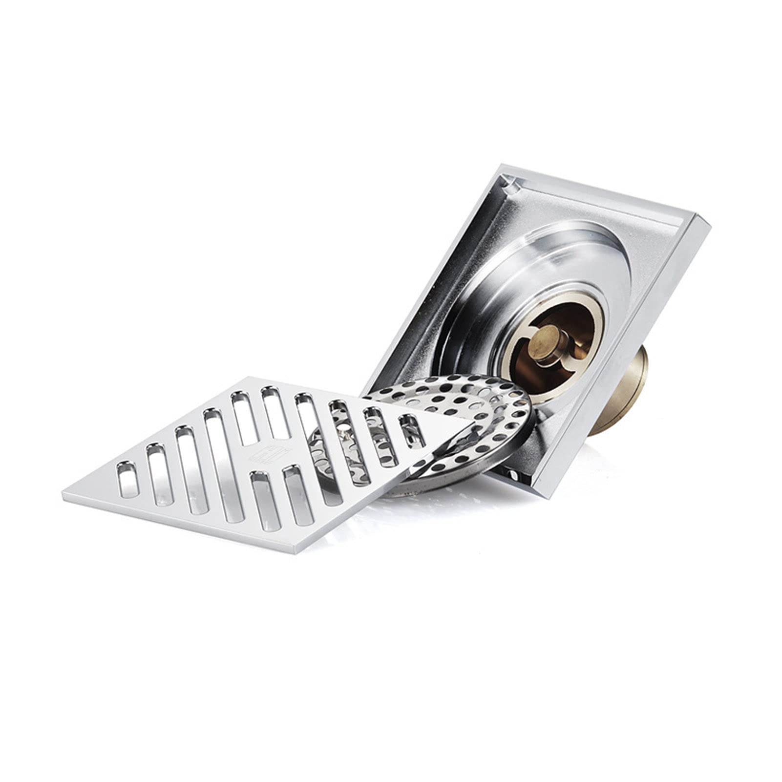 SDFK Desagüe De Ducha Cuadrado De 10 Cm con Tapa De Filtro Extraíble, Antiobstrucción Y Antiolor, para Baño, Cocina