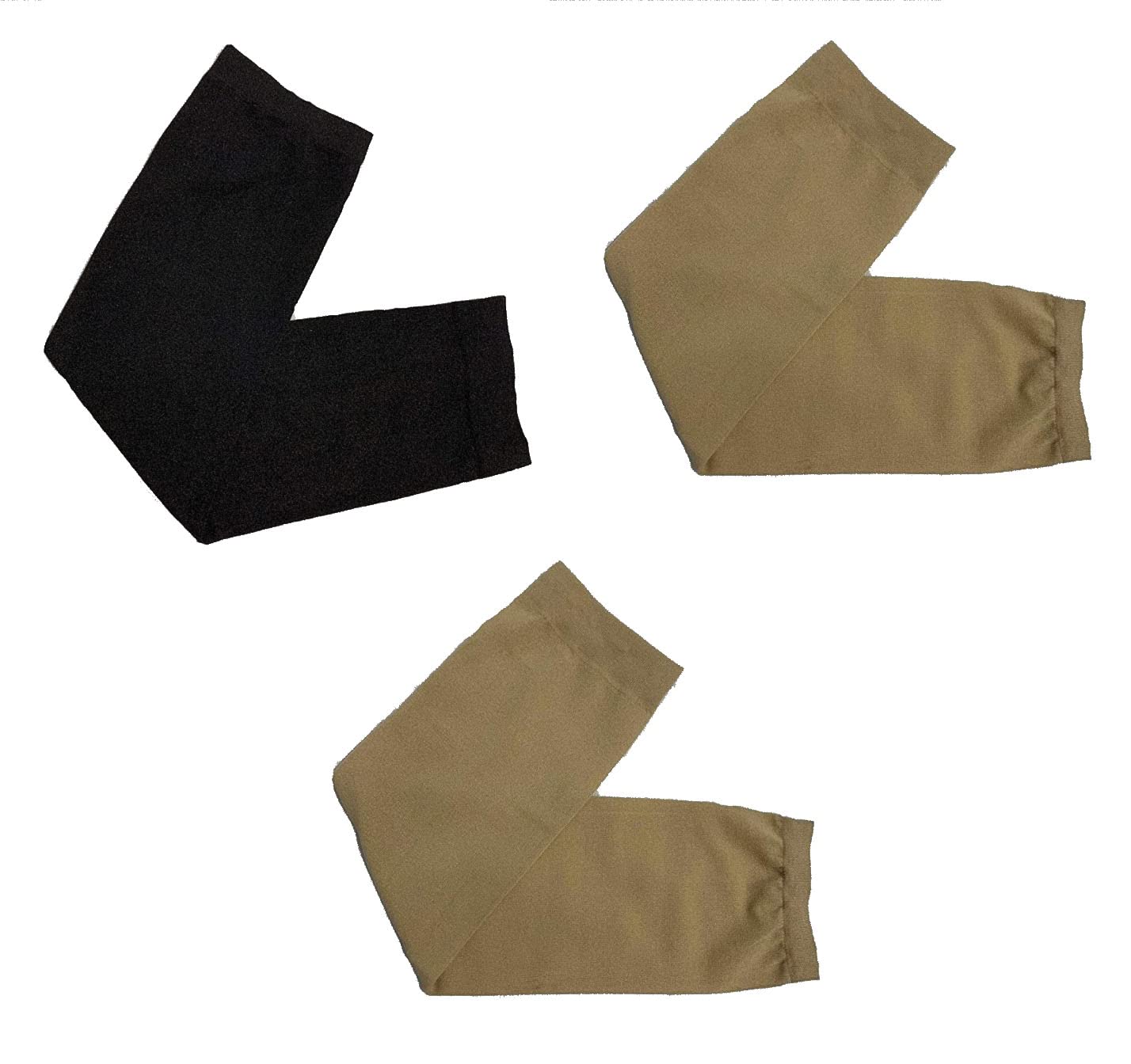 Shoes Lane Women's 2 Nude - 1 Black Pack Of 3 Muslim Islamic Sleeves Gloves Arm Cover Stretchy Fabric Abaya Sleeves (2 Nude - 1 Black)
