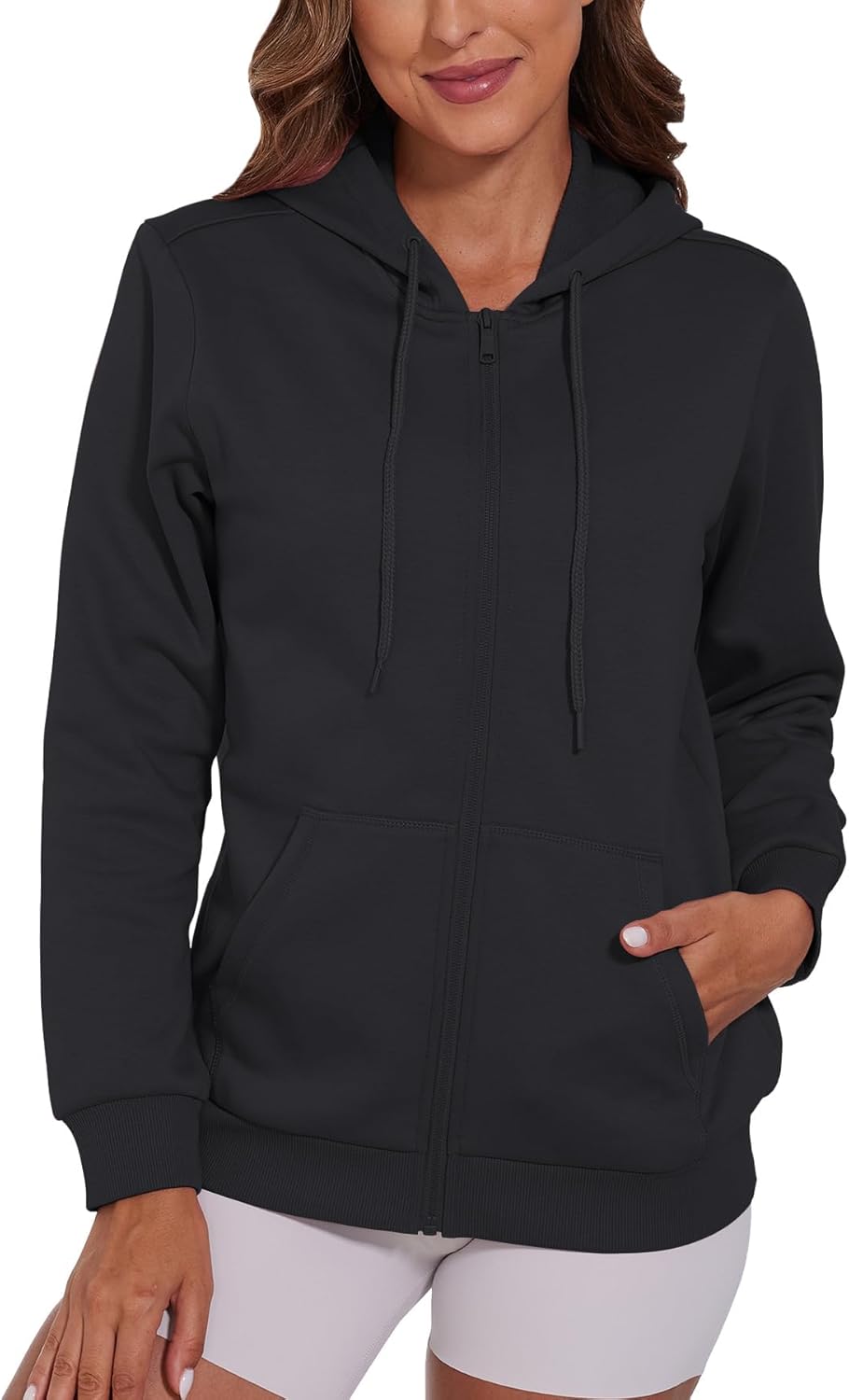 SMENG Womens Zip Up Hoodies Long Sleeve Fit Hooded Sweatshirts Fleece Lined 2026 Casual Lightweight Jacket - Image 4