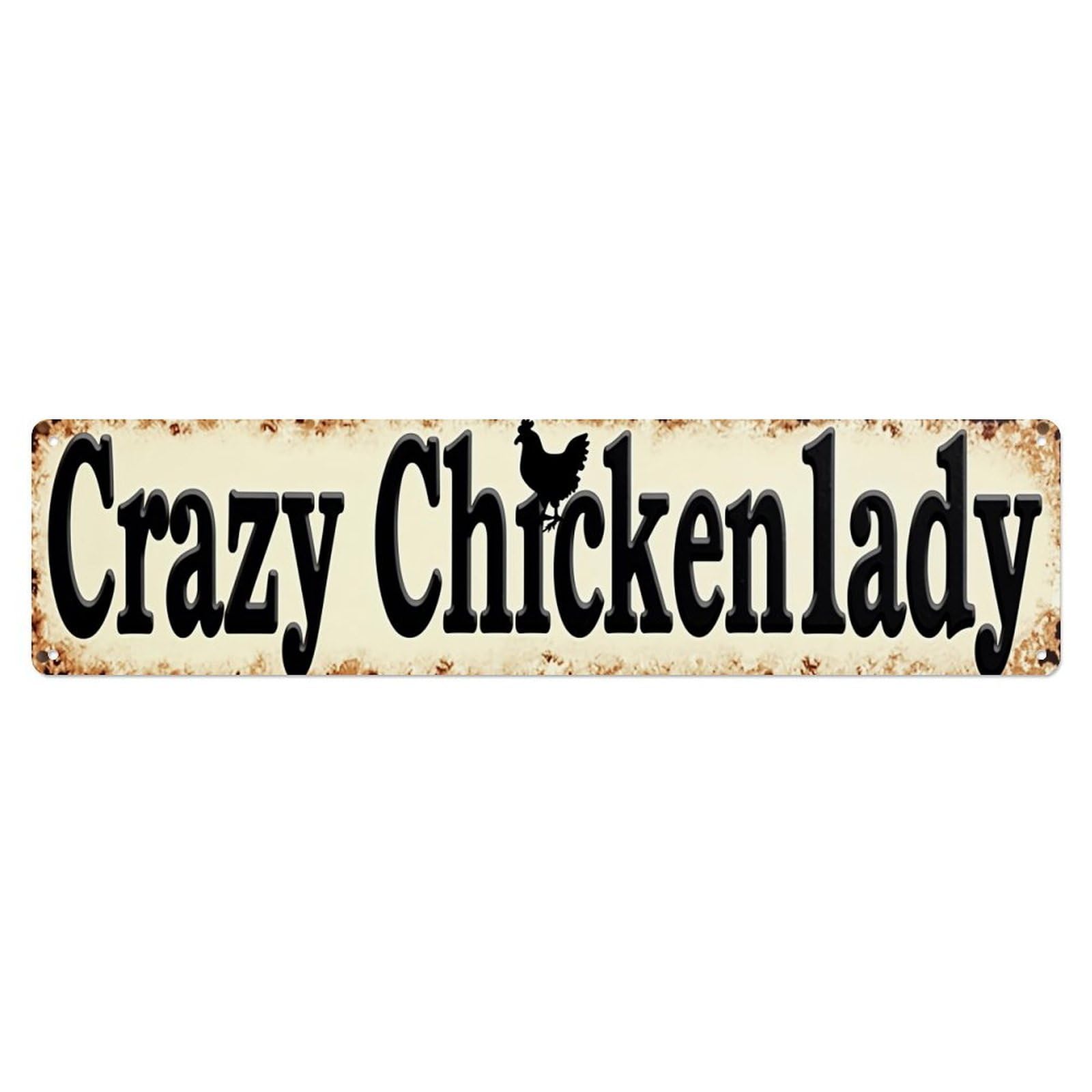 Crazy Chicken Lady Sign Metal Tin Sign Plaque
