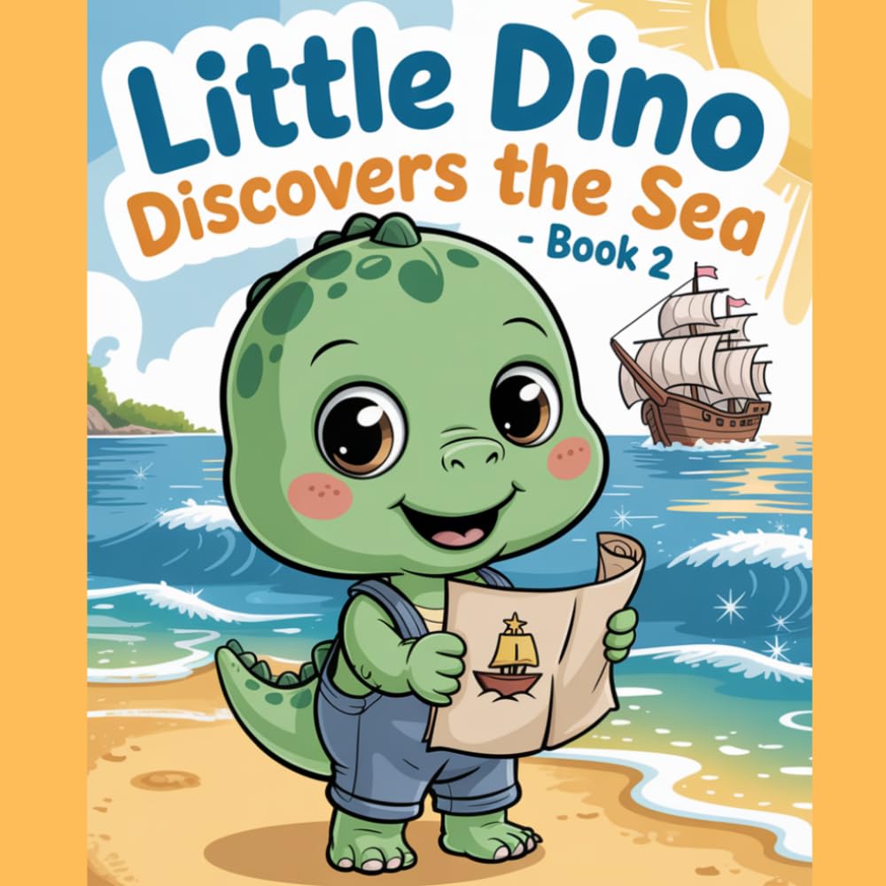 Little Dino Discovers the Sea – Book 2: A Story Coloring Book About Courage, Kindness, Sharing, Discovery, and Learning from Experience
