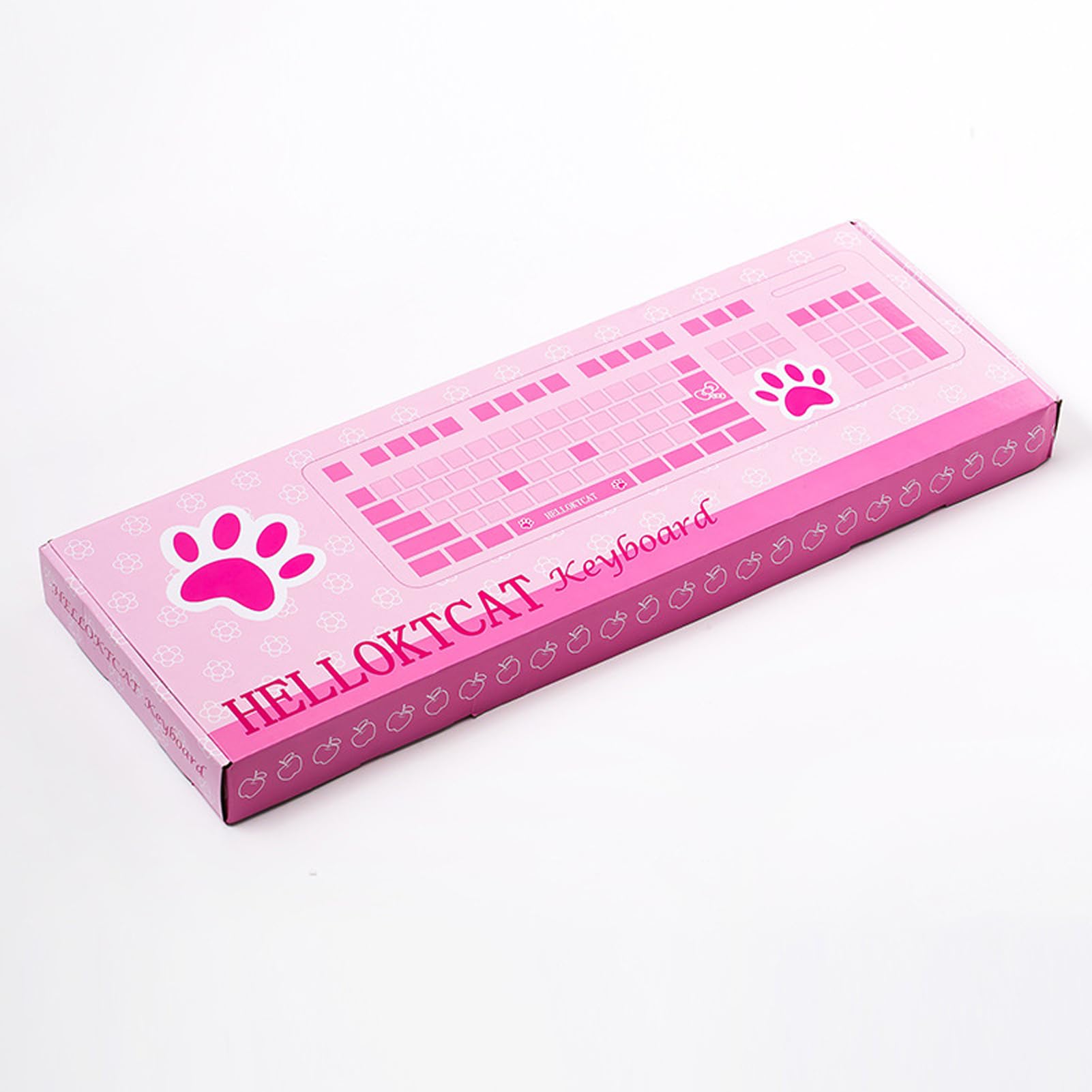 Tastiera rosa, tastiera ergonomica cablata USB ultra sottile, tastiera da gioco inglese carina per PC, laptop, desktop (rosa)