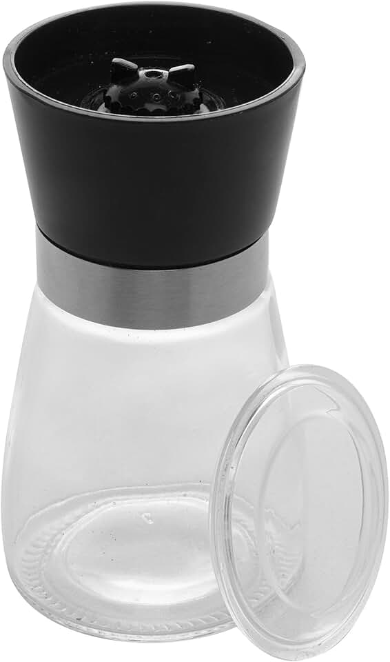 LYOR - Moedor de Tempero de Vidro com Tampa Preta 170ml