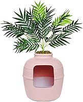 Vista 49 de Good Pet Stuff Caja de arena oculta para gatos con planta artificial, maceta cuadrada decorativa para patio, control de olores con filtro de carbón