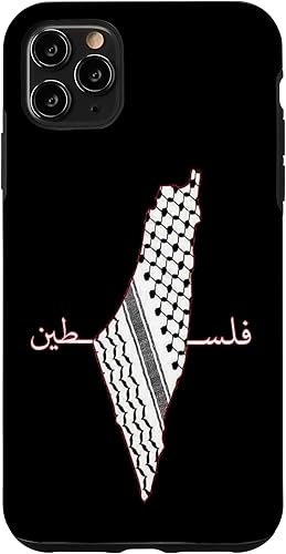 Funda para iPhone 11 Pro Max Keffiyeh Palestina Map Arabe Bufanda Shemagh Bandera Palestina
