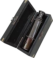 Vista 7 de Telescopio de ojo maestro de latón antiguo hecho a mano con caja de madera náutica retro