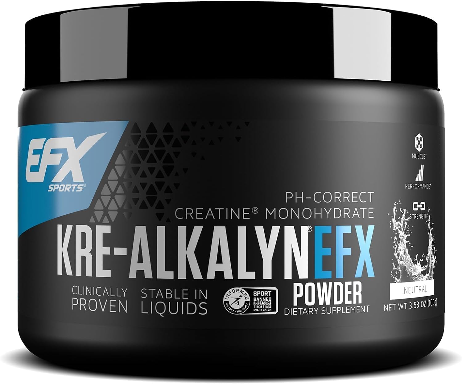 EFX Kre-Alkalyn EFX Powder | pH Correct Creatine Monohydrate Powder Supplement | Strength, Muscle Growth & Performance | 66 Servings (Unflavored)