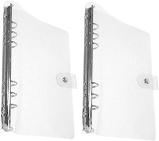 VILLCASE 2Pcs Glitter Folhas Soltas Gabinetes Fichário Pastas De Bolso Diário Scrapbook Recarregável Caderno Fichário Bolso Diário Fichário Transparente Bolso Transparente Capa De Pvc