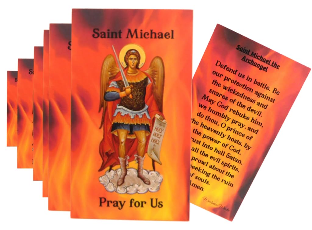 Westmon Works St Michael the Archangel Holy Prayer Card Pack Classroom Set of 25, Made in the USA