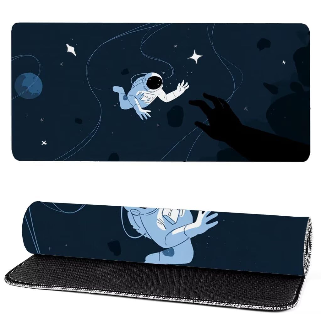 Podkładka pod mysz XXL 1000x500x3mm astronauta, podkładka pod mysz do gier wszechświat, poprawa precyzji i szybkości, antypoślizgowa gumowa podkładka pod mysz do gier, dekoracja biurka MM-867