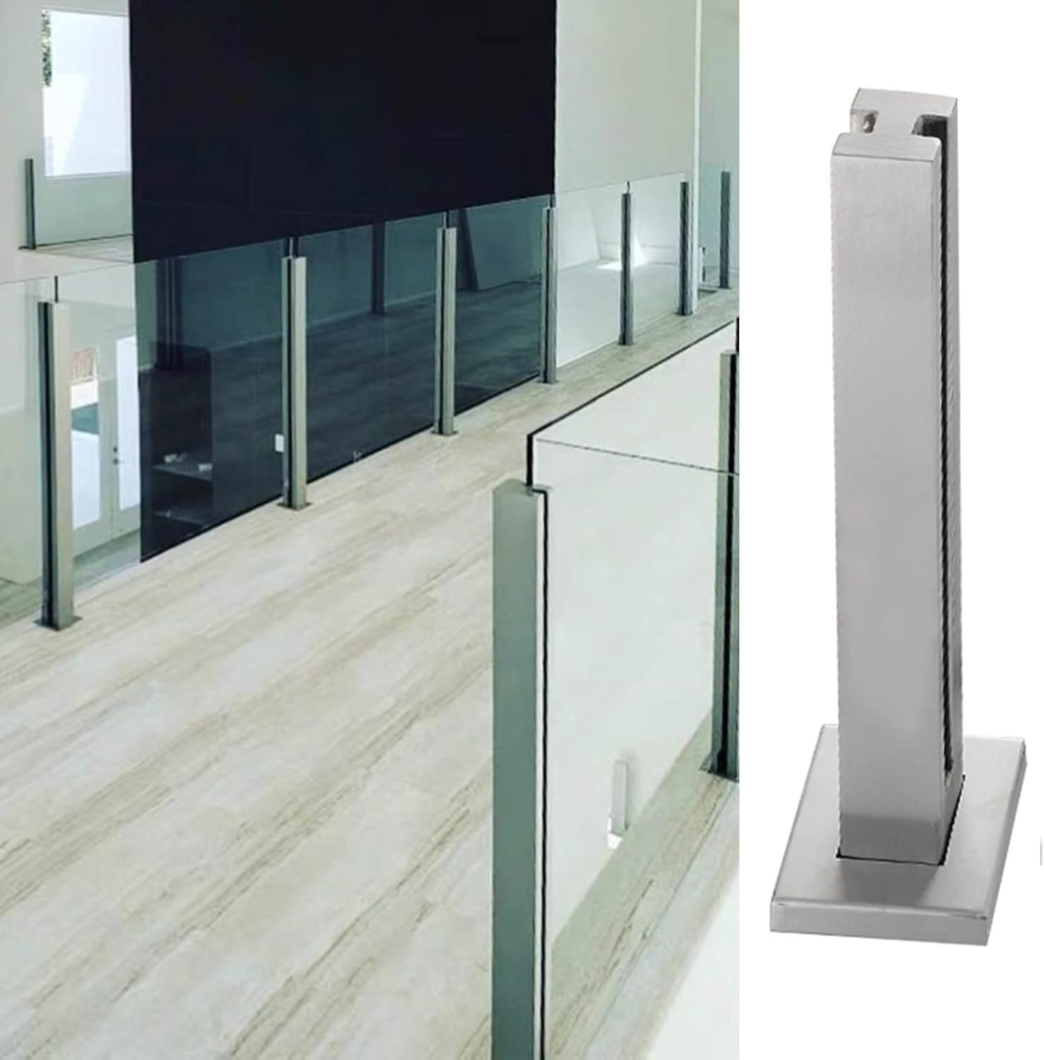 Poteau garde-corps inox 85cm support central clôture sécurisée terrasse balcon