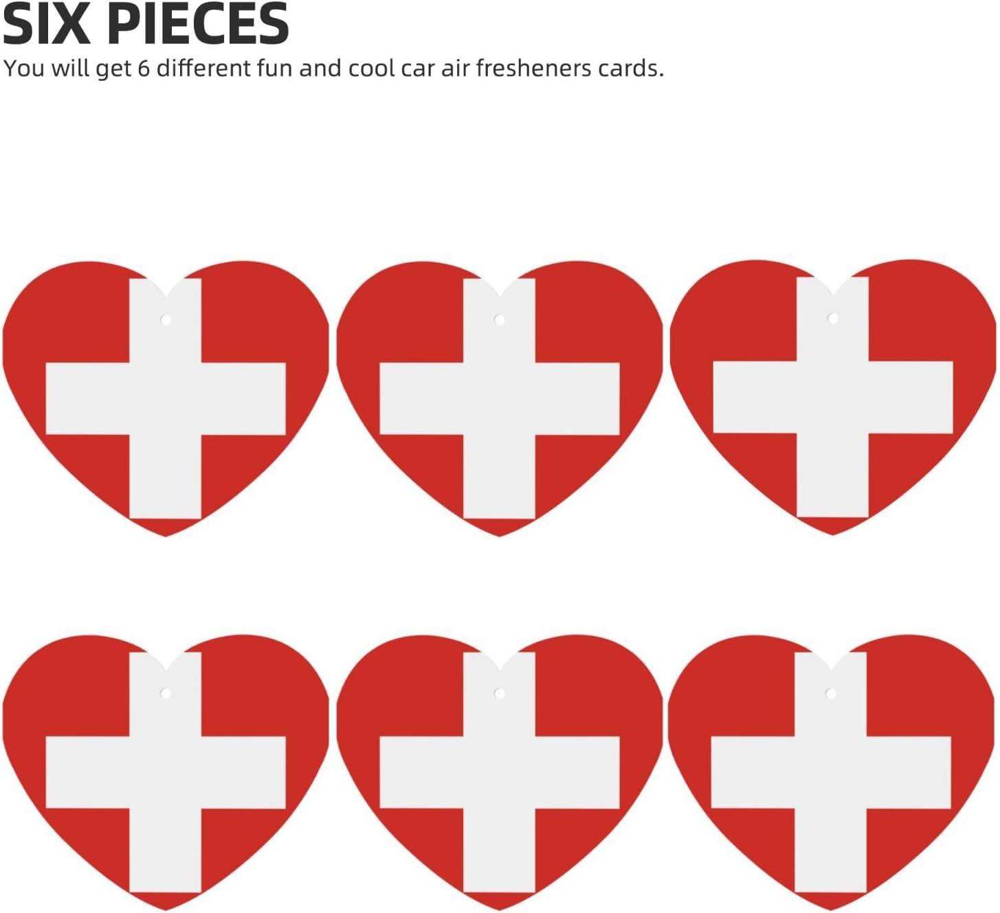 Swiss Flag Car Air Fresheners Cards - 6 Pieces,Cardstock Scented Decor For Cars,Bedrooms, Closets image 2