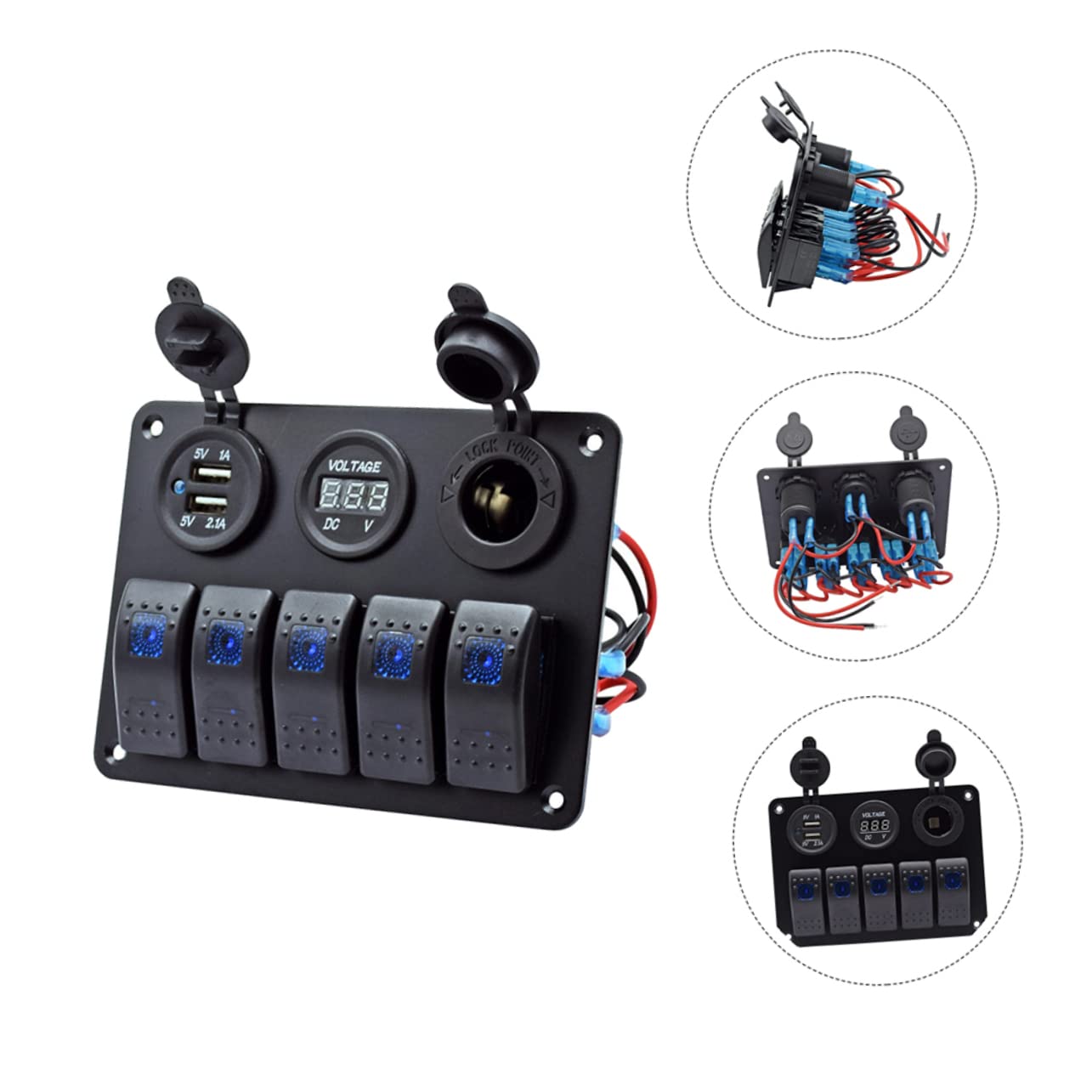 ARTIBETTER 1Pc Position Switch Panel with LED Voltmeter and Dual USB Ports Sturdy Circuit Breaker Protection for Boats Cars Rvs Motorcycles and Trailers