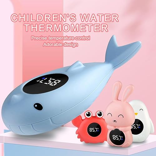 Miniatura 4 de Termómetro de baño para bebés, termómetro flotante de tubo digital, termómetro de temperatura del agua de advertencia de temperatura, lindo control