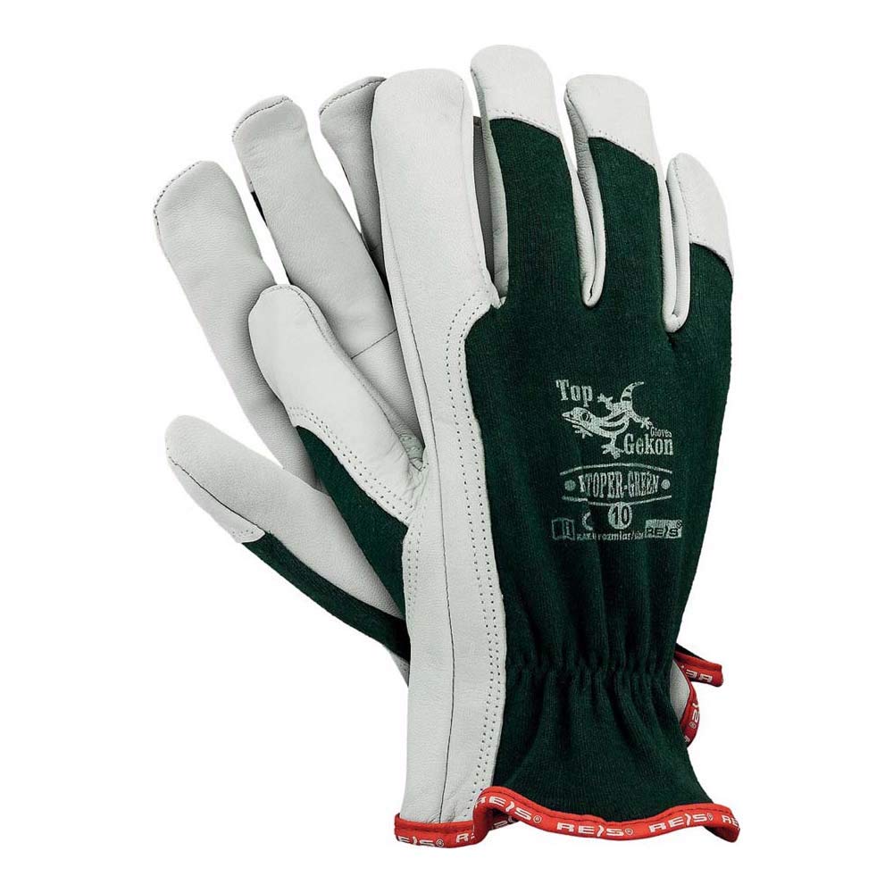 Reis Rltoper-Green10 Topgekon - Guantes de protección (talla 10, 12 unidades), color verde y blanco