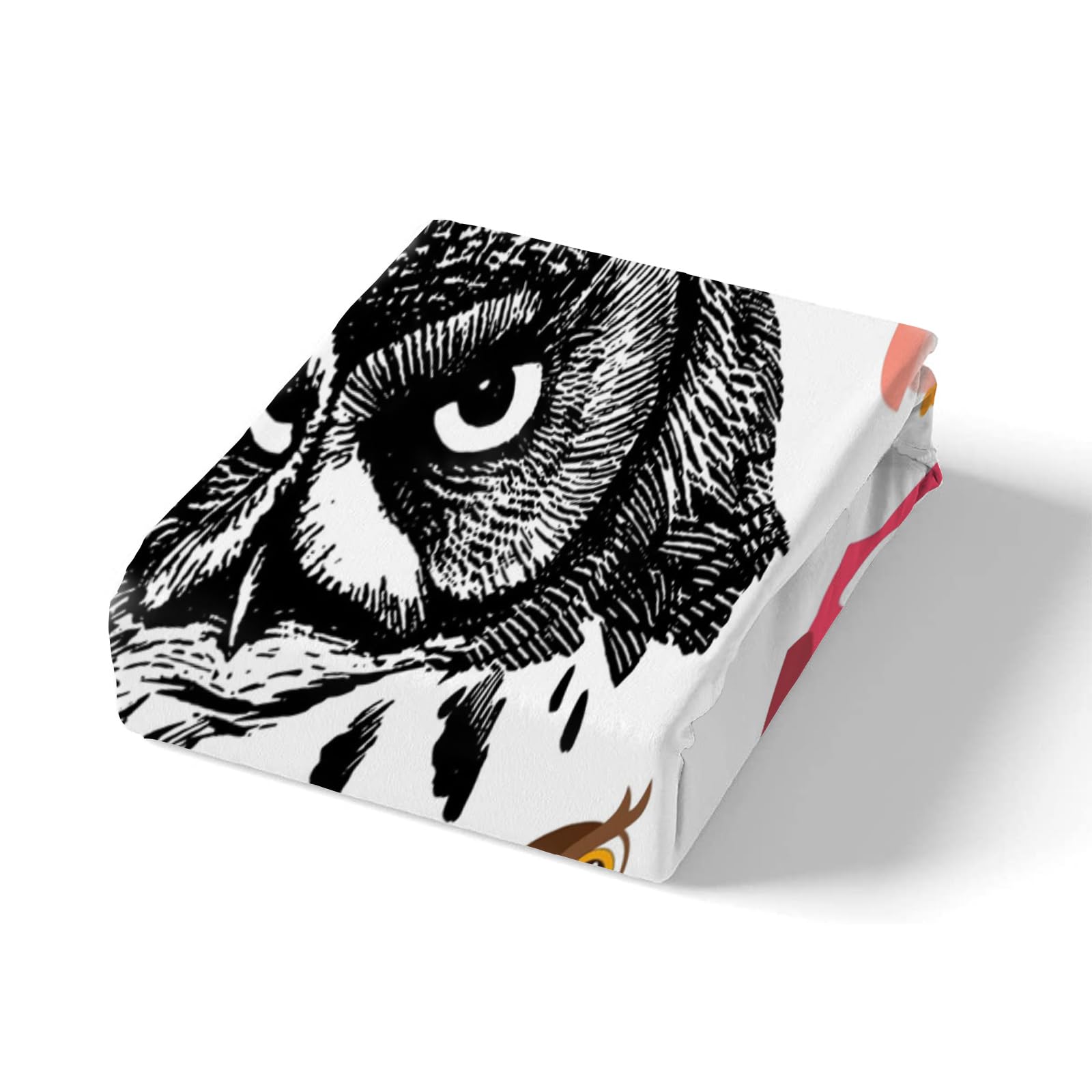 SK-YBB Kinderbettwäsche 135x200 Eule Design - 3-teilig Mikrofaser Set