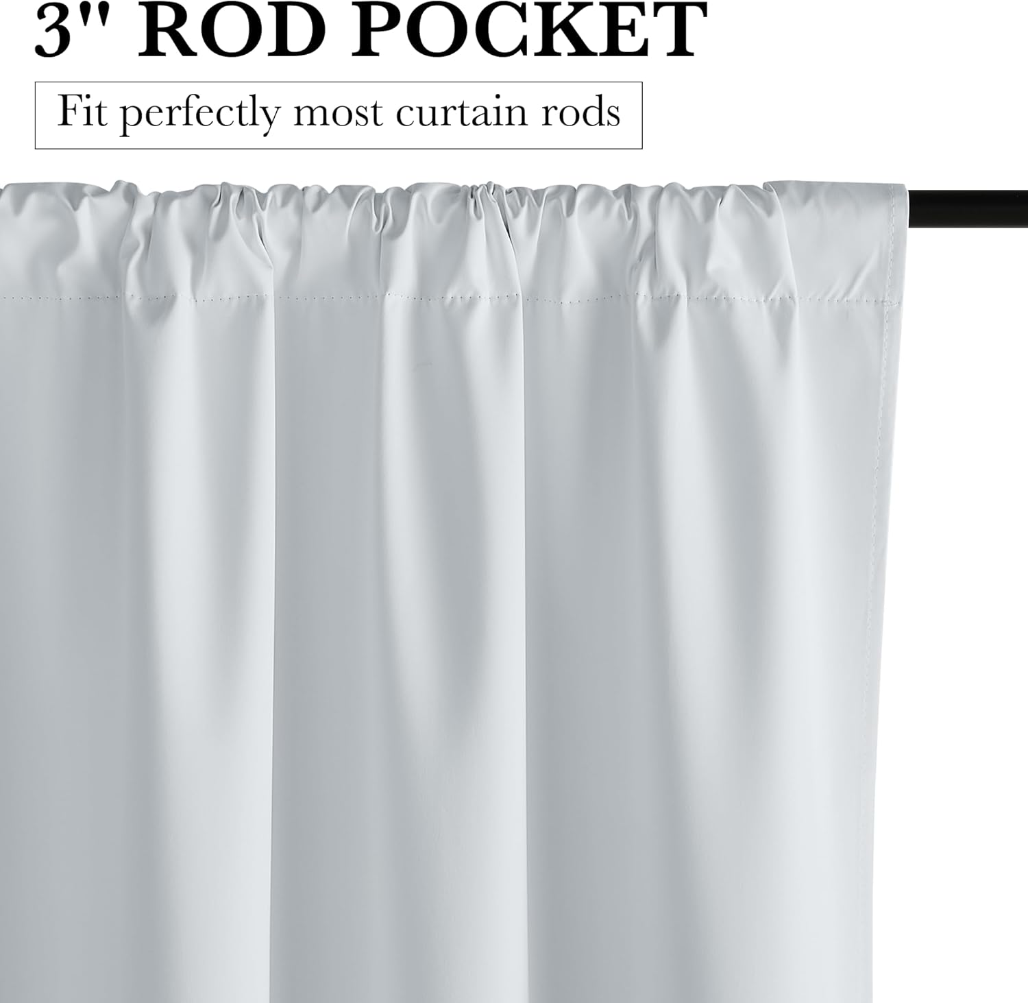 RYB HOME White 100% Blackout Curtains, Thermal Insulated Heat & UV Blocking Total Room Darkening Privacy Drapes for Bedroom Dining Living Room, Width 42 by Length 63, White, 2 Panels 100% Blackout - White 42"W x 63"L (Pack of 2)