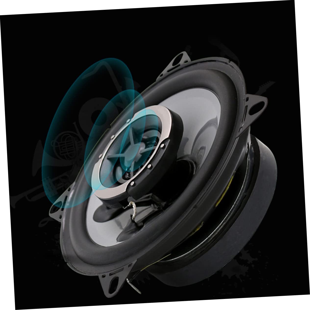 BESTonZON 2kawałki Głośnik Samochodowy Dual Cone Akcesoria Do Audio Samochodowego Łatwy Montaż Stylowy Czarny Design