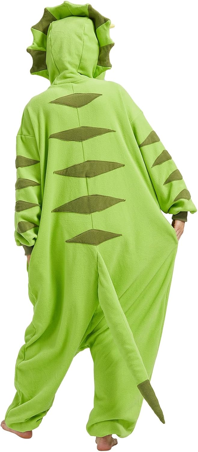 Triceratops Onesie Pajamas Triceratops Costume Dinosaur Halloween Christmas One-Piece Cosplay - Image 6