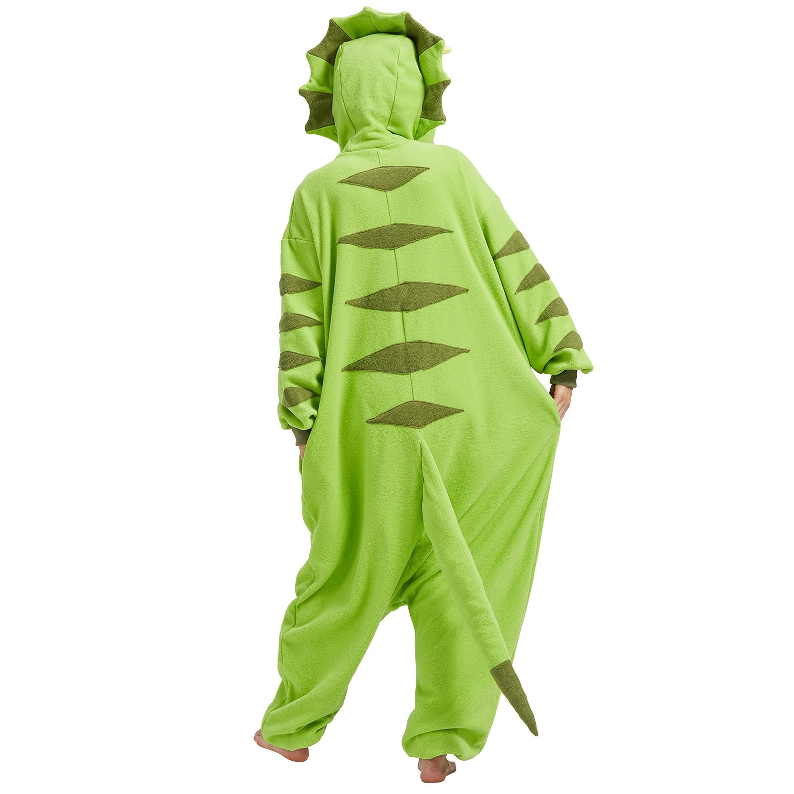 Triceratops - Pijama de una sola pieza para disfraz de dinosaurio de Triceratops para Halloween, Navidad