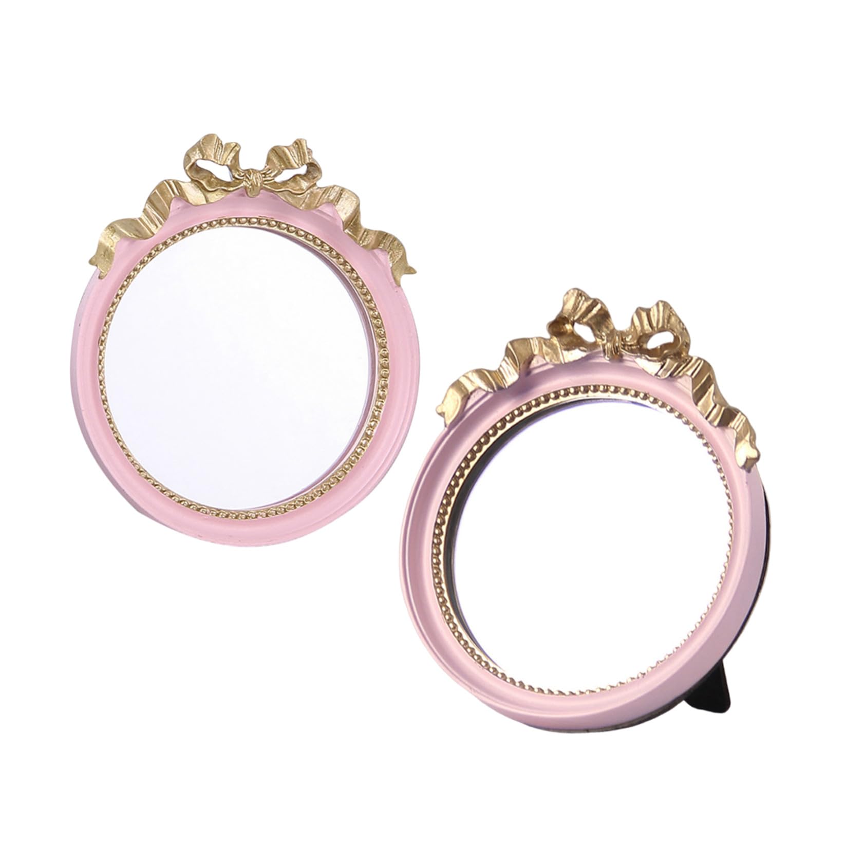 Miroir de table rose Vaguelly double miroir compact et stable