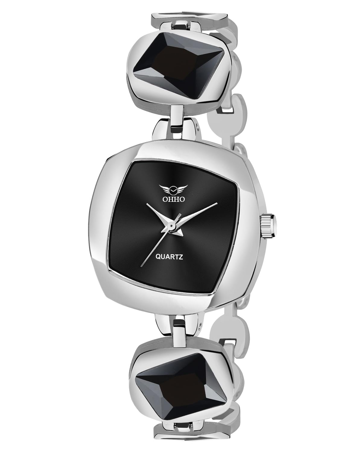 OHHO Square Design Black Dial & Silver Mesh Strap Watch for Girls & Women Analog Watch - for Women (B0CHW9TPT7) Amazon Price History, Amazon Price Tracker
