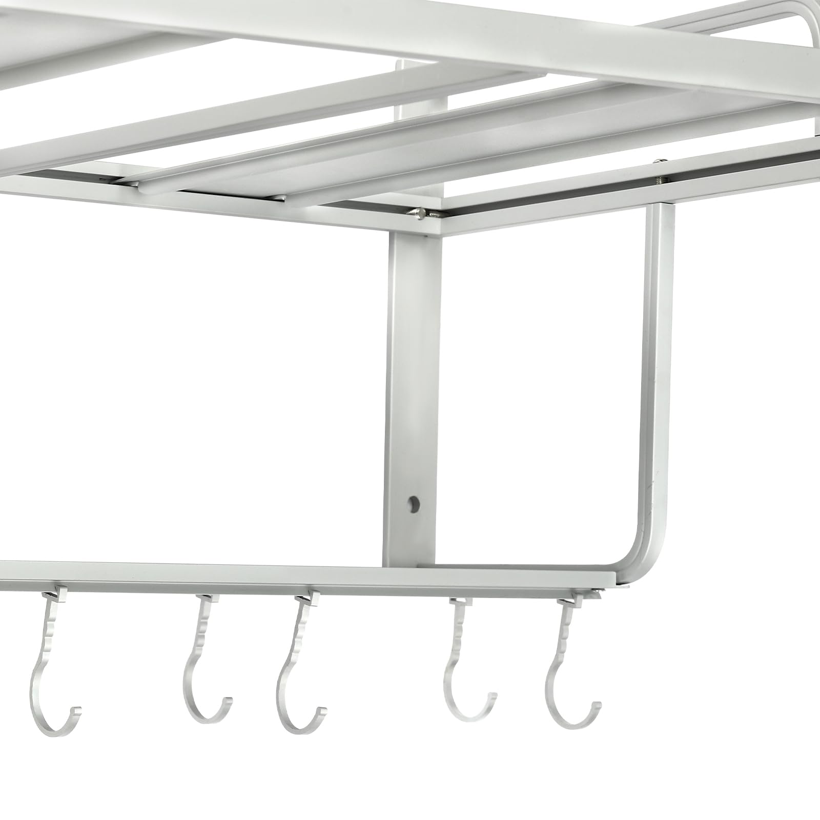 Estantería para microondas, 55 x 38 cm, soporte para microondas, 2 estantes extraíbles, estantería de cocina equipada con 10 ganchos de actividad, soporte para microondas, capacidad de carga
