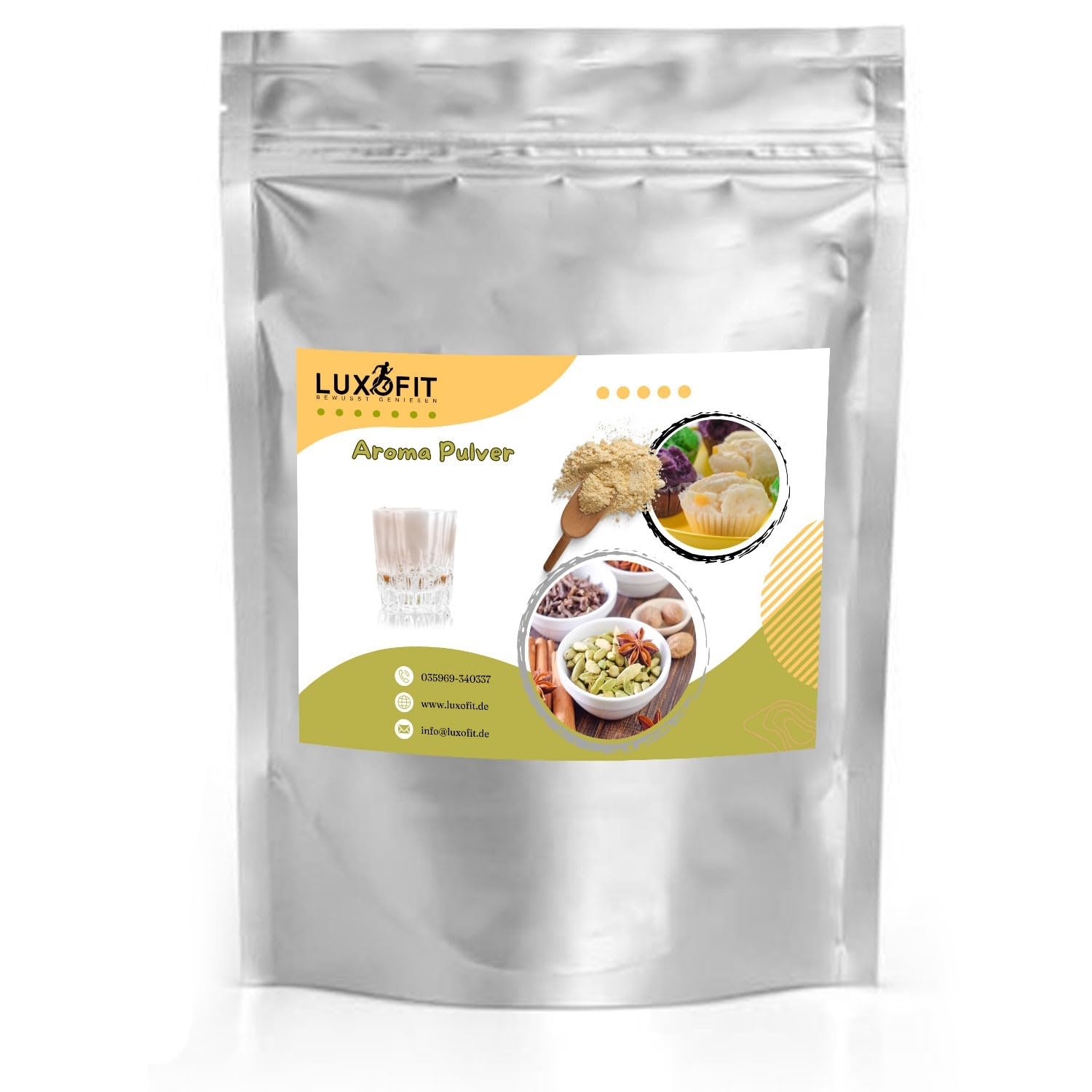 Luxofit Rum Aroma Pulver, Aromen für Lebensmittel und Getränke, Verschiedene Größen, Vegetarisch und Vegan, GMO-Frei, für private Küche und Gastronomie geeignet (500 g)