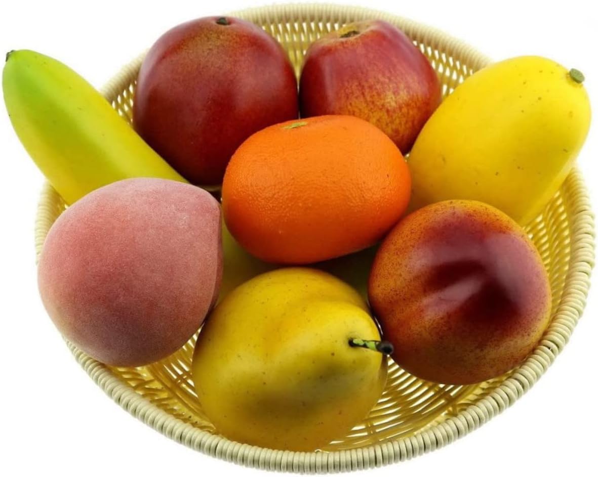 VICASKY Decorative 6pc Artificial Pears - Lifelike Plastic Fruit Models for Home - Kitchen Wedding Party Decor & Photography Prop Realistic Faux Pear Display for Shop Restaurant