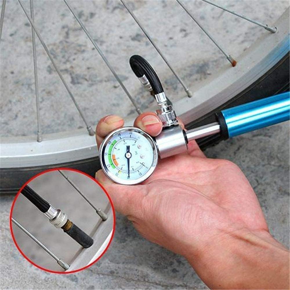 Miniaturowa pompka rowerowa, przenośna ręczna pompka rowerowa wysokociśnieniowa, pompka rowerowa do opon rowerowych z manometrem wysokiego ciśnienia Akcesoria rowerowe do rowerów szosowych i górskic