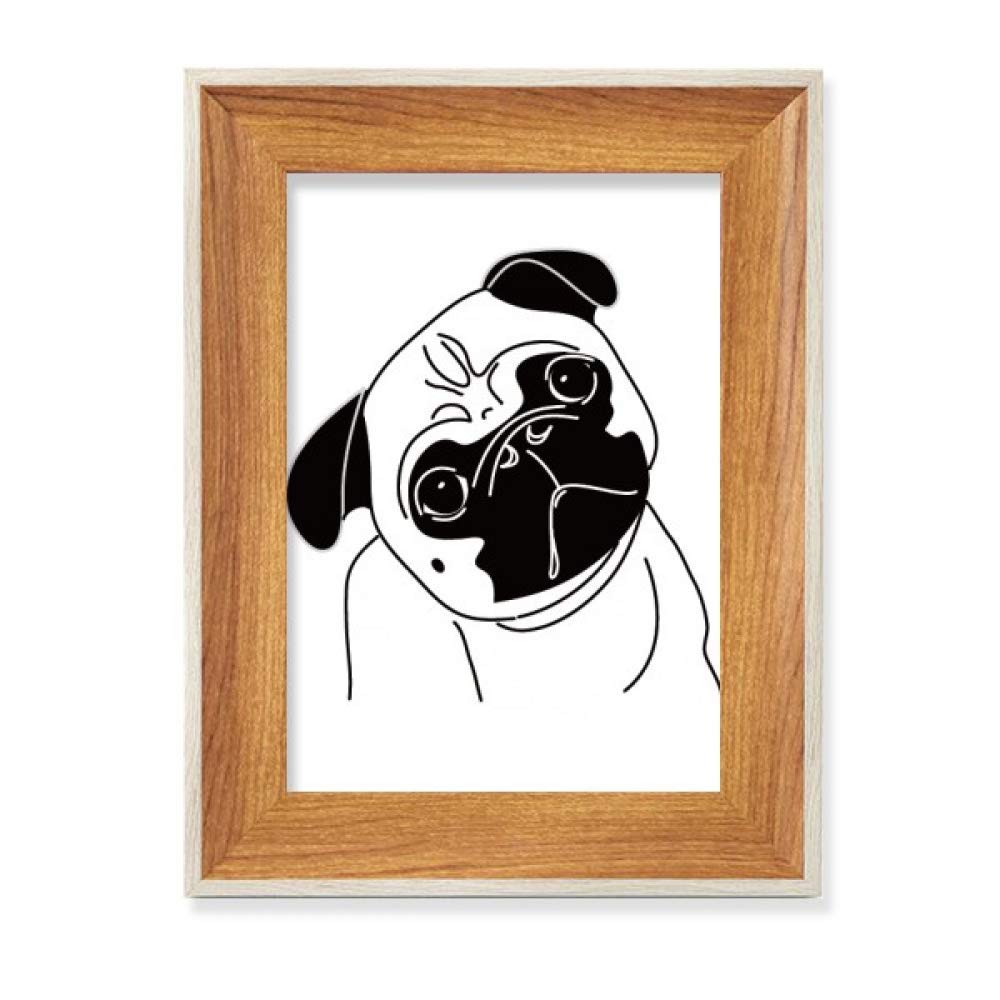 Marco de fotos de madera Black Perro que evita caídas de tu cuadro de pintura de escritorio