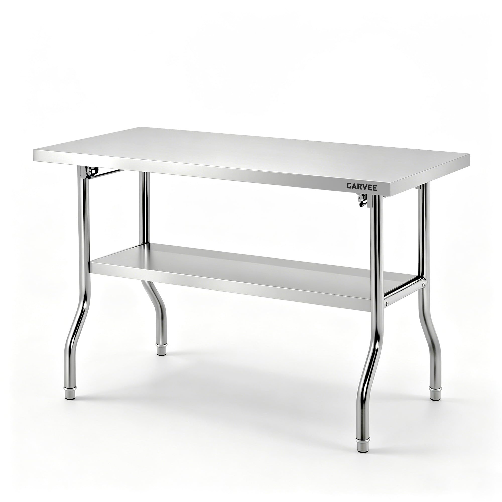 Stainless Steel Folding Table 48"x 30" Small Metal Foldable Work Table