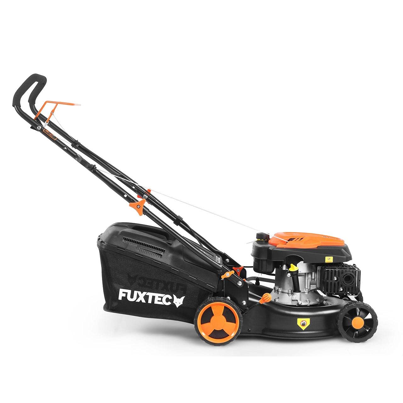 Kosiarka spalinowa FUXTEC 2w1 FX-RM4346ECO, 3,5 KM / 2,6 kW, szer. koszenia 42 cm, 5 poziomów (25–70 mm), 4-suwowa 146 cm³, kosz 40 l i zlacze do czyszczenia