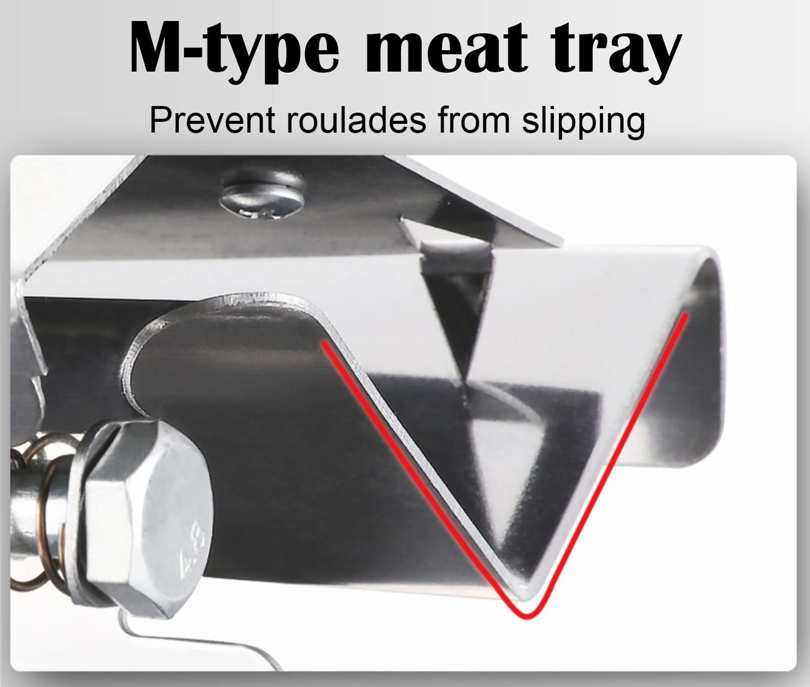 Cortafiambres Manual, Cortadora para Carne Congelada Vegetales y Frutas, Rebanadora de Carne de Acero Inoxidable con Entrega de Carne Asistida por Primavera, Grosor de la Rebanada: 0,25-10MM