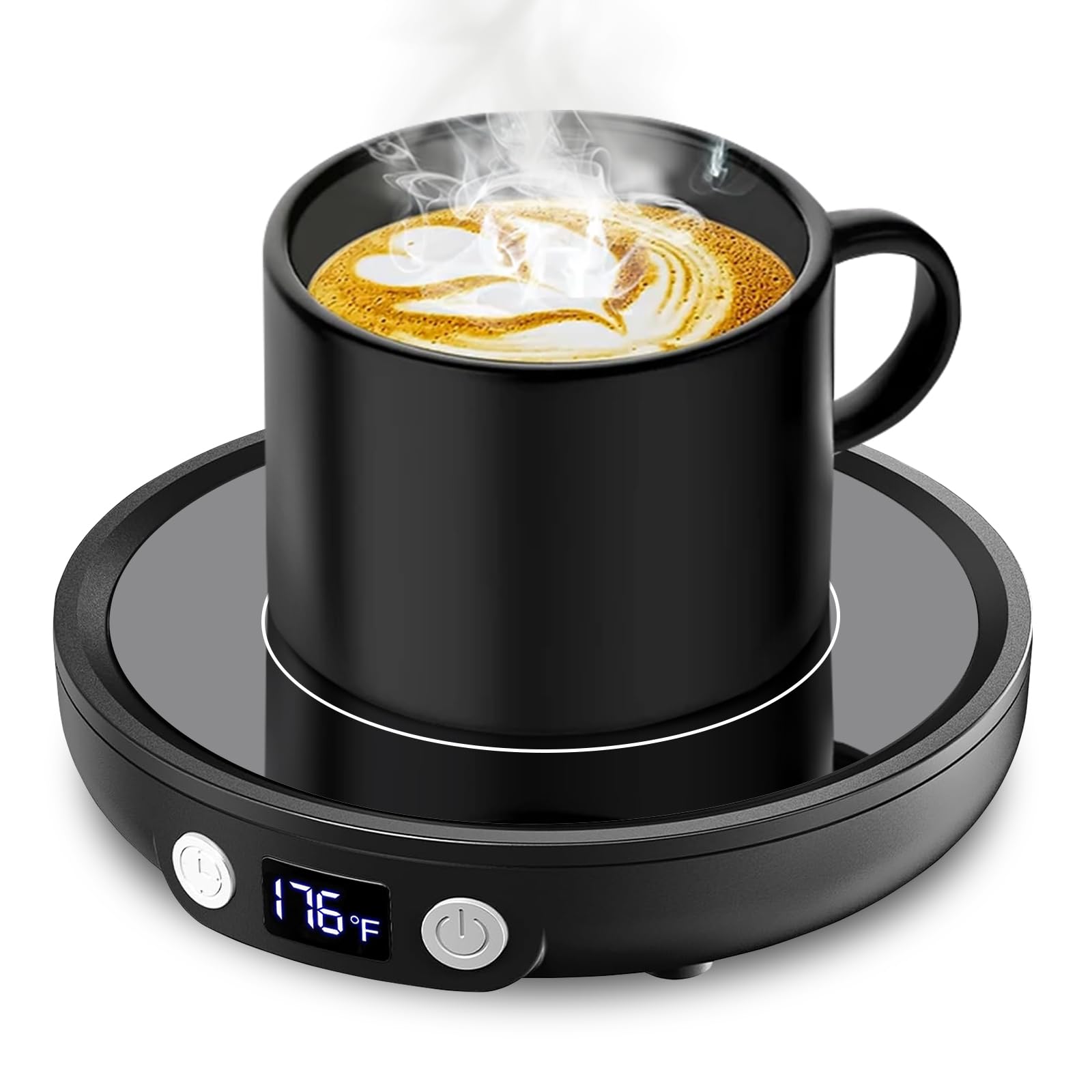 Mug Warmer Coffee Warmer for Desk with 3Temperature Control 130 ℉/150 ℉/176 ℉,2-12Hrs Auto Shut Off,Mug Warmer for Beverage, Coffe Cup Warmer for Home & Office Ideal for Coffee Lovers(Black)