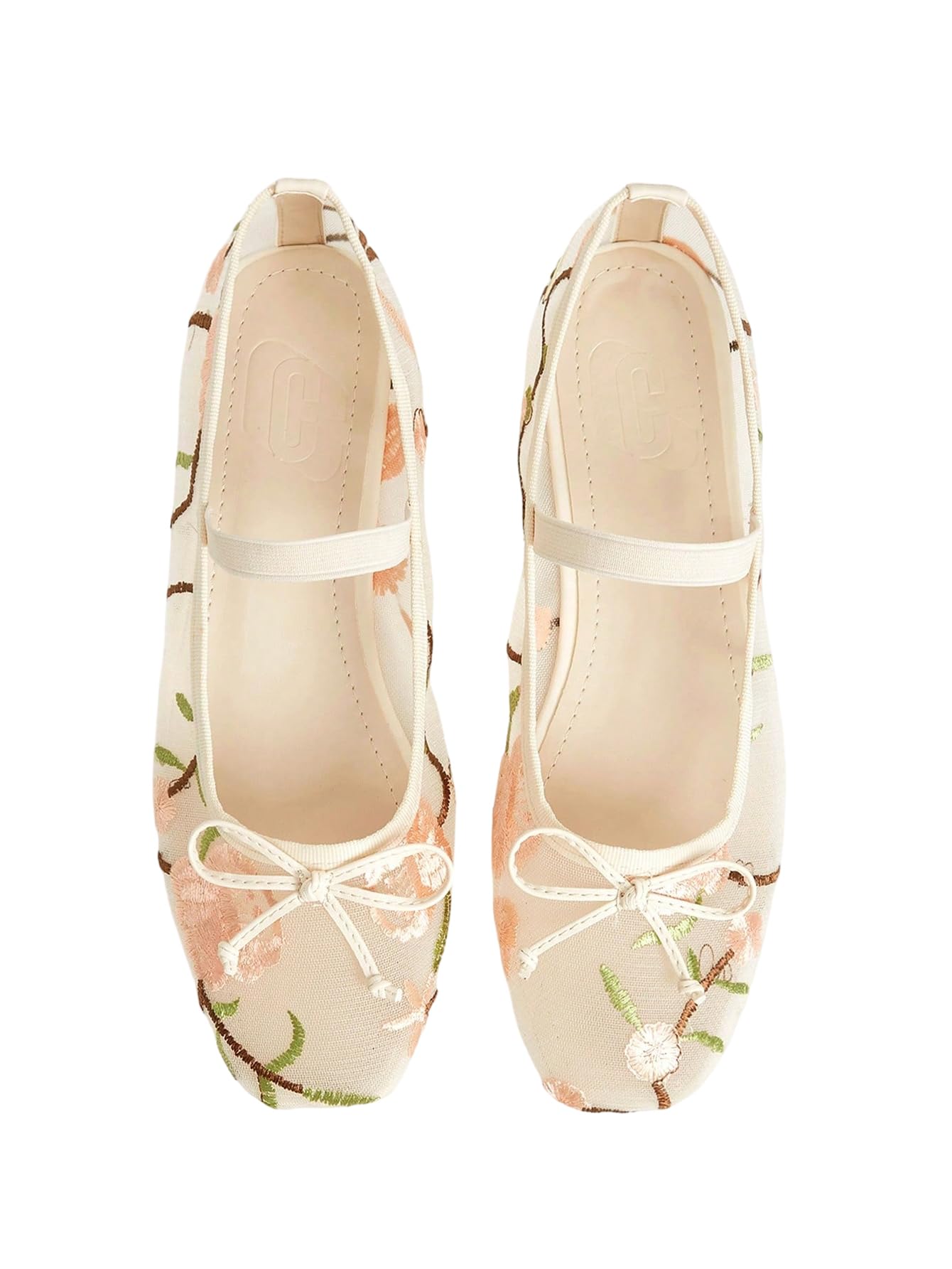 BEAUDRM Women's Polka Dots Mesh Ballet Flats Cute Lace Ballerina Flats