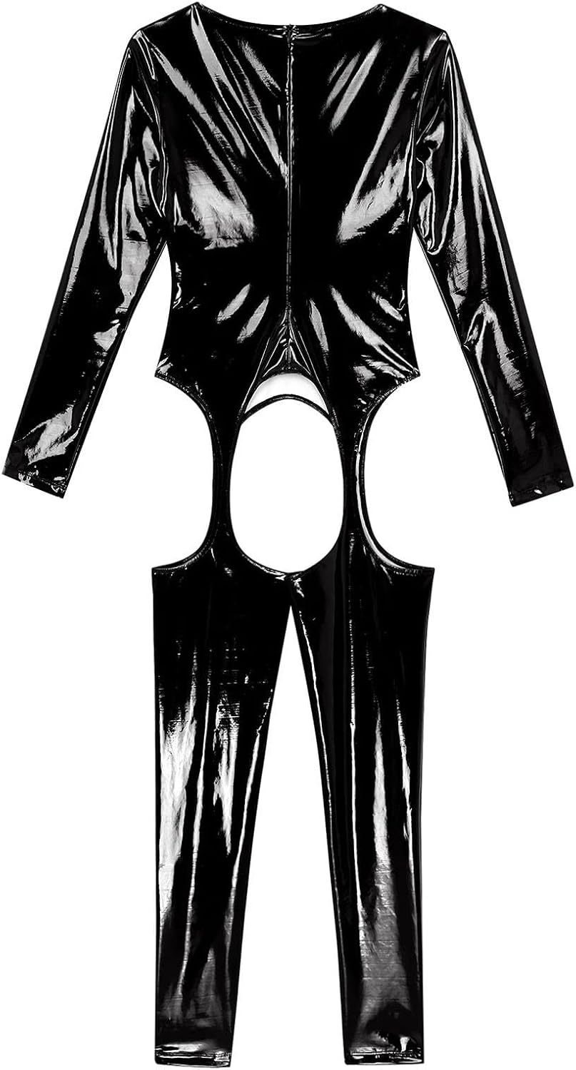 Women'S Lingerie Sets Crotchless Long Sleeve Open Crotch Jumpsuit