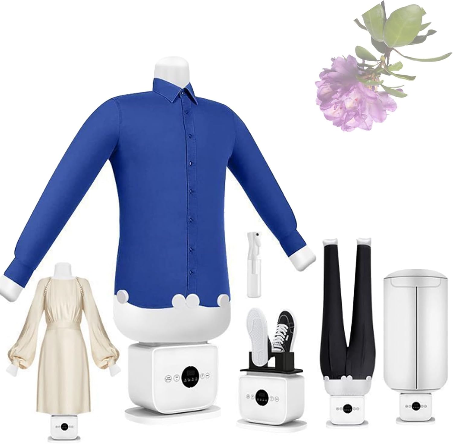Portable Shirt Press & Wrinkle Remover, 8 Minutes Quick Ironed Dry, Adjustable Temperature, 360° Full Coverage Drying, for All Fabric Types, Perfect for Shirts, Pants, C Standard+SkirtMouldDryingHood