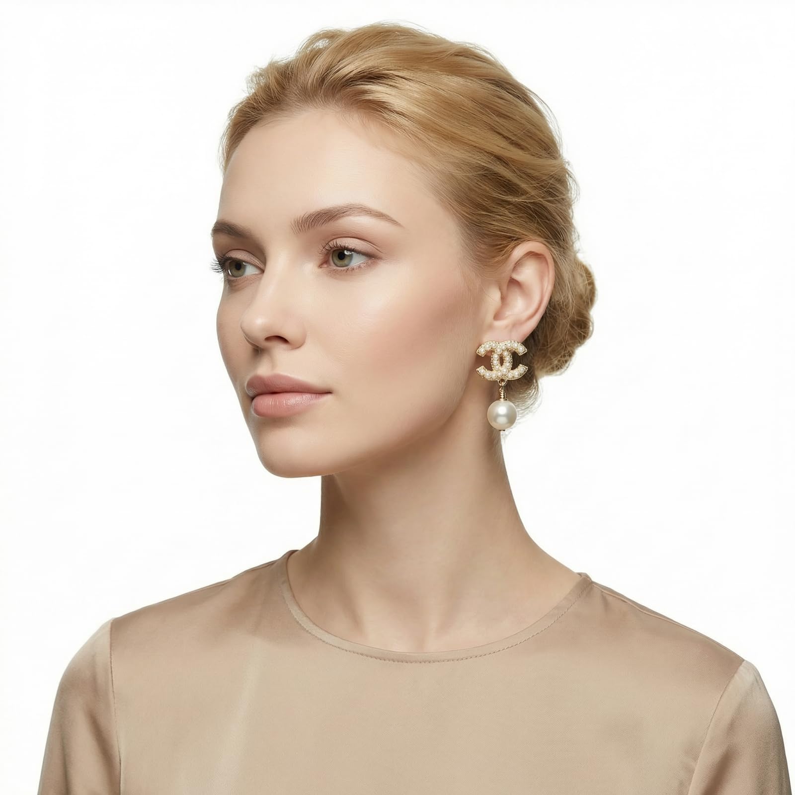 Moorehl 18K Gold Plated Copper Pearl Earrings Non-Allergenic Birthday Gift Baroque Exquisite Jewelry Shining And lustrous Earrings - 4