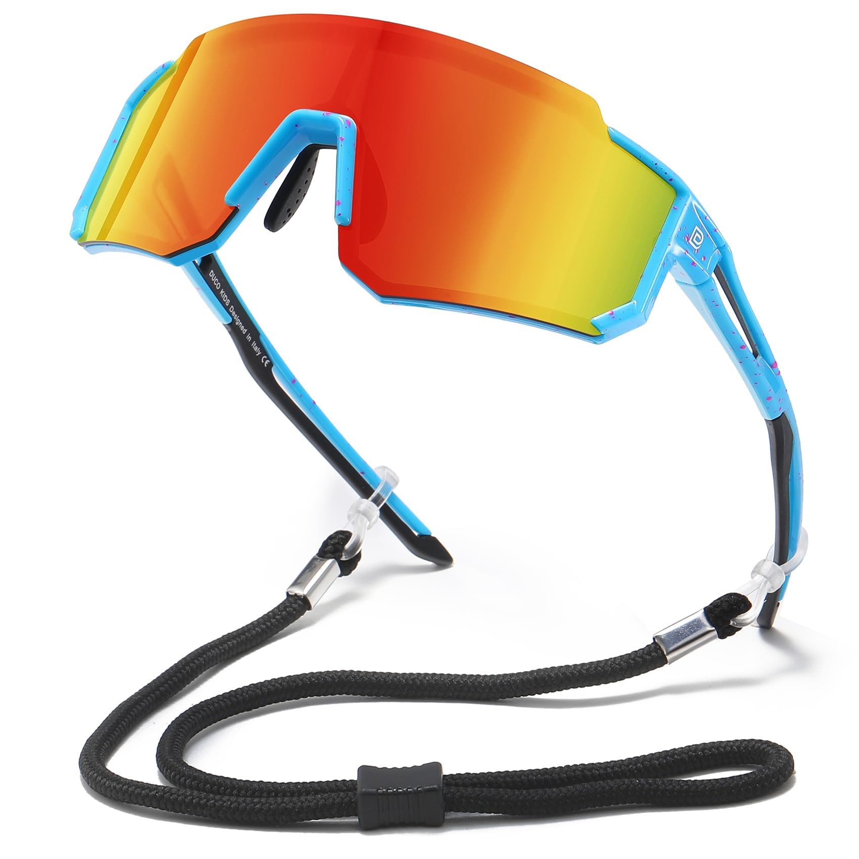 DUCO 8-16-Jahre Polarisierte Kinder Sonnenbrille Jungen Mädchen DK310 | [22g TR-90 Super Leicht Fahrradbrille] Wrap Around UV400 Schatten Laufbrille Sportbrille für Wandern/Baseball/Radfahren