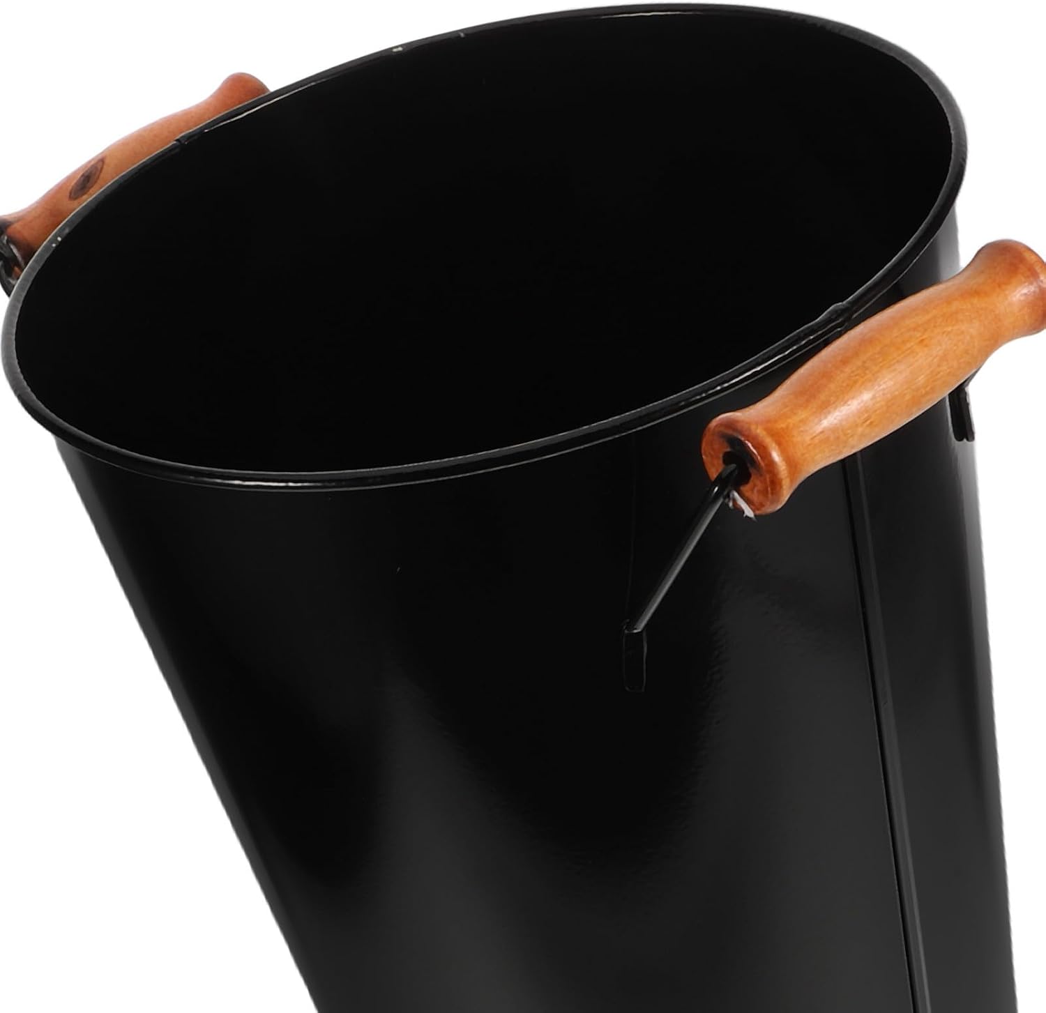 Firewood 40cm with Handle Bucket Holder Iron Round Black Indoor