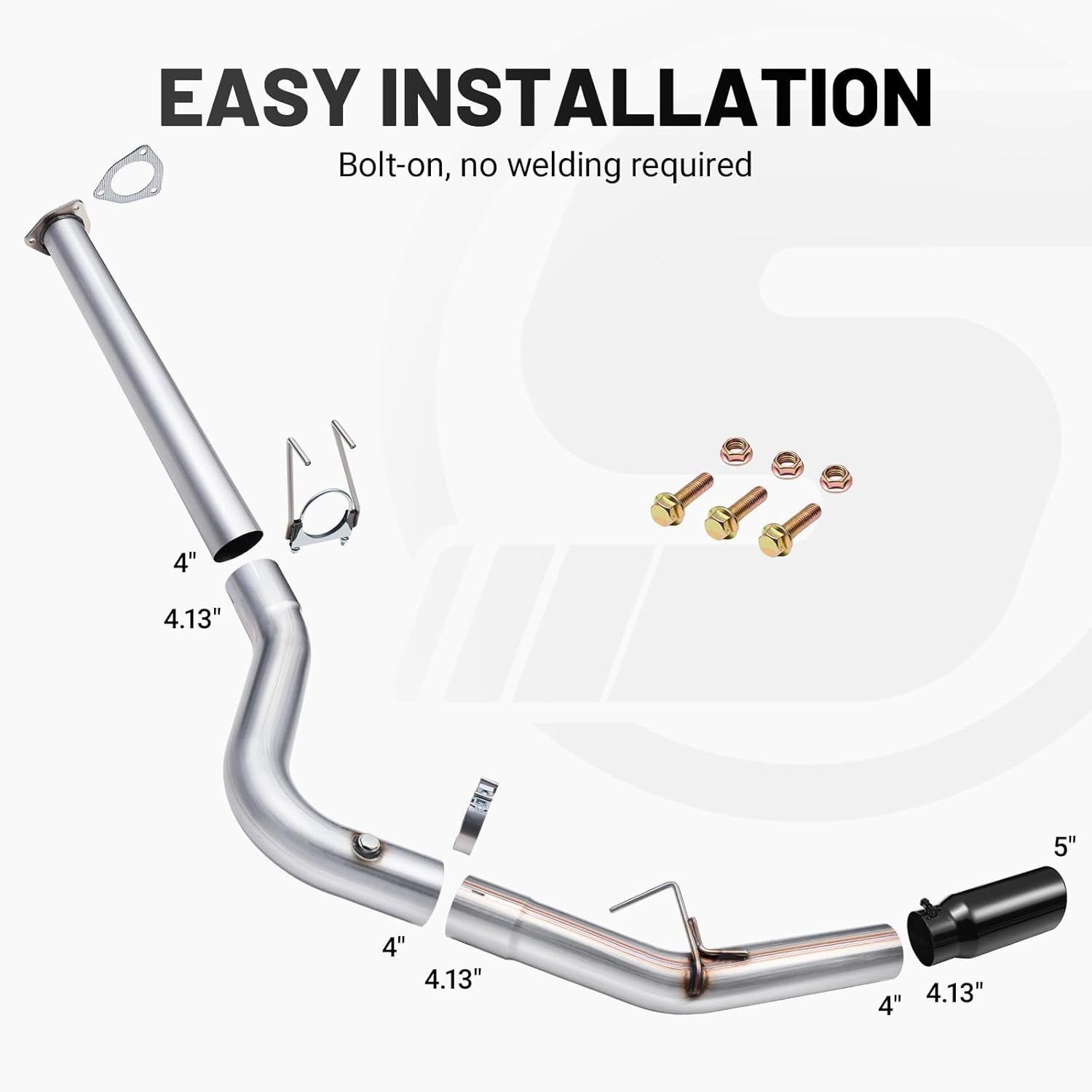 4" DPF Back Exhaust Kit Single Side Exit Fit for 2011-2016 Ford F250 F350 F450 6.7L Powerstroke Diesel