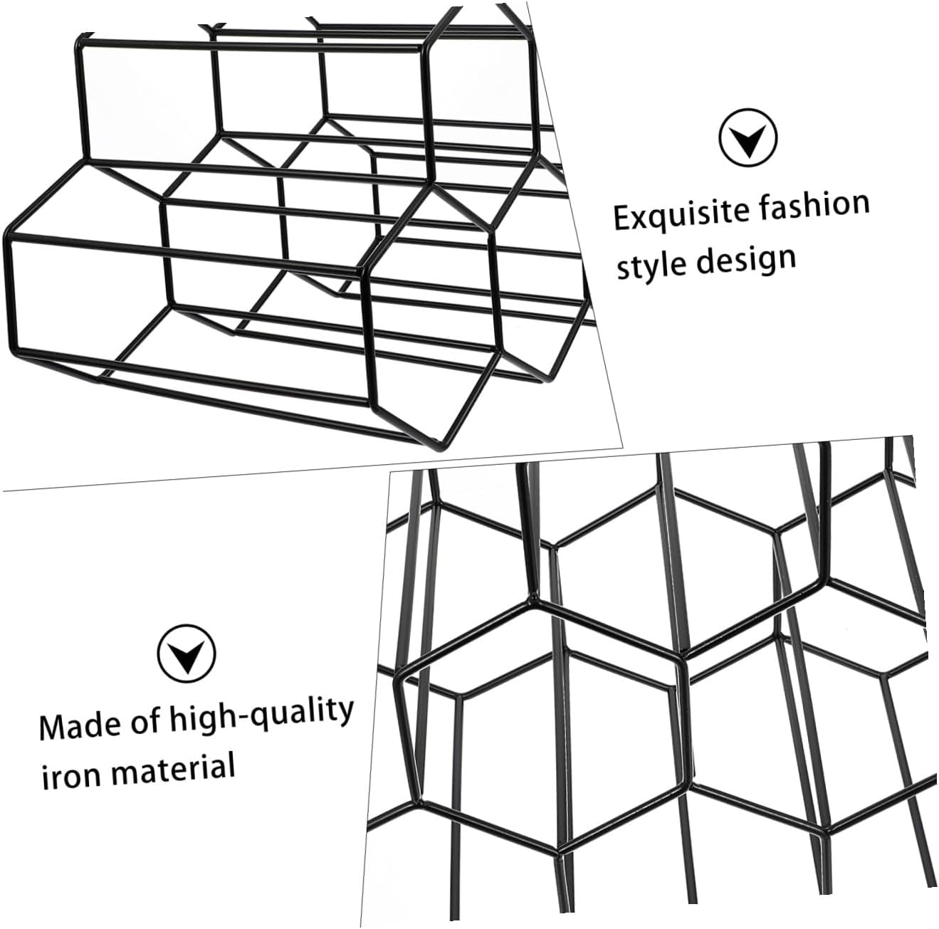Honeycomb Wine Rack Freestanding Iron Wine Bottle Holder Geometric Design for Home Kitchen Living Room Display