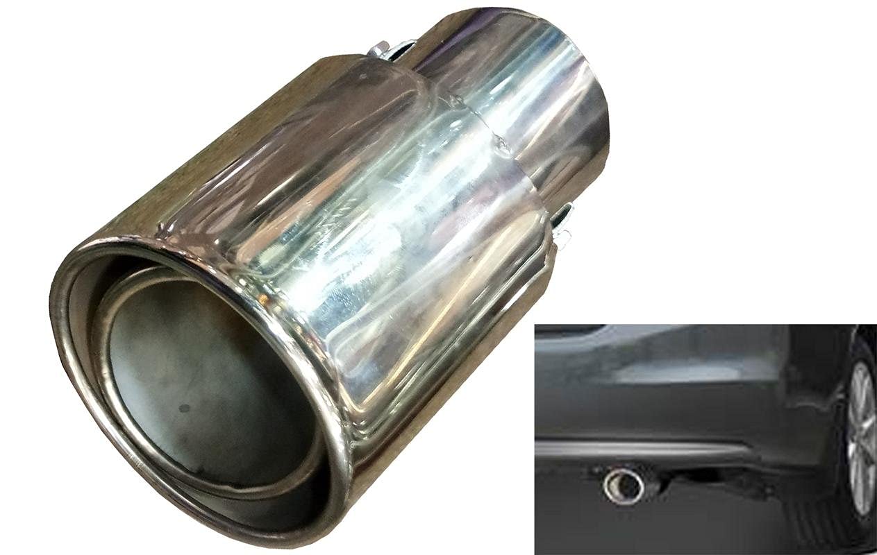 M8 Car A1 Quality Single Round Pipe Car Exhaust Silencer Tipe Chrome For Nissan Terrano-image-20