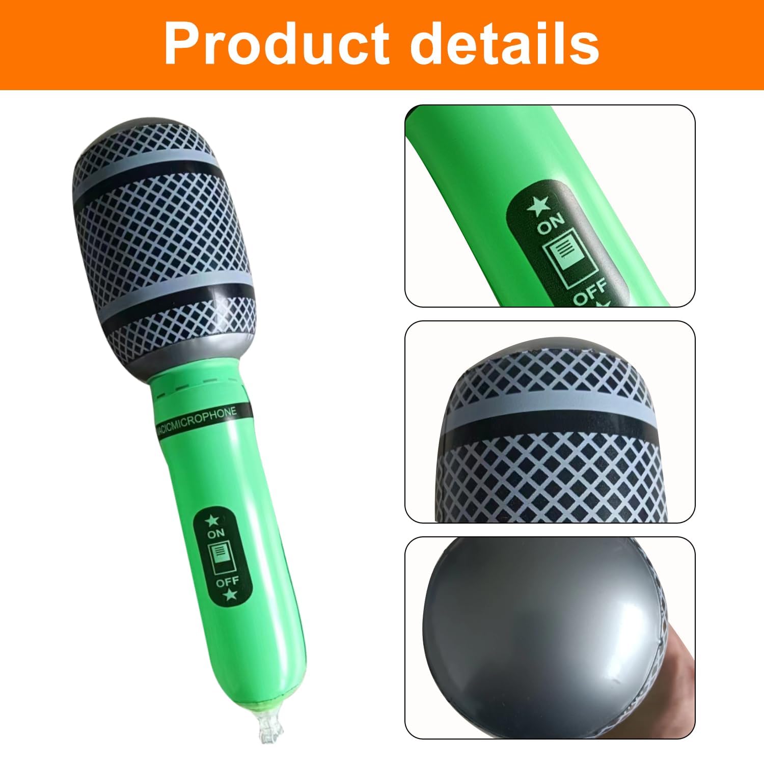 12 Pieces Inflatable Microphones Blow Up Microphone Inflatable Microphone Props Blow Up Random Colors - View #10