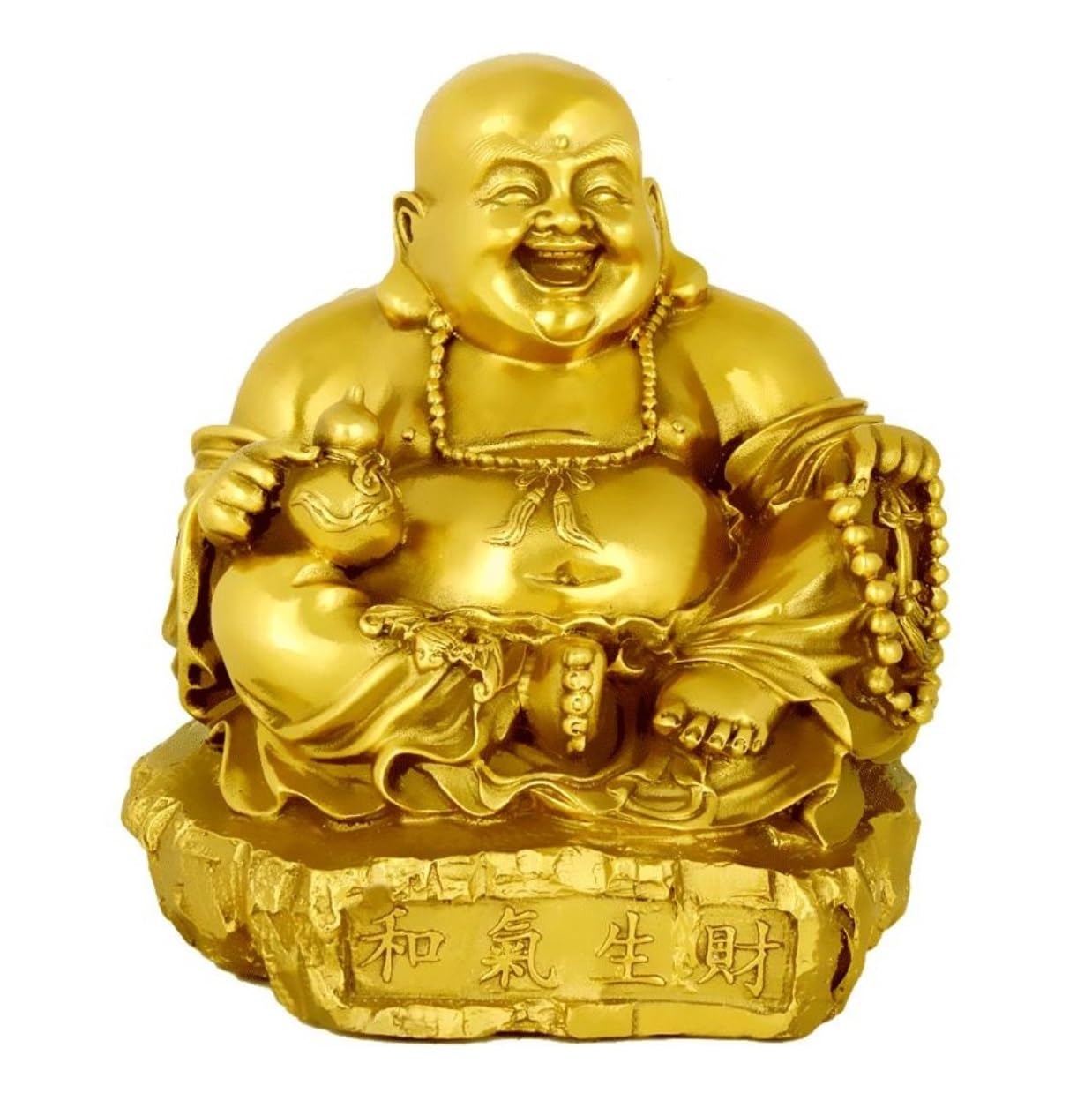 GAOJUNAN Buddha Statue,Zen Altars, 5.5inch Buddha Statue Lucky And Happy Big Belly Laughing Brass Sculpture For Home Decor Desk Shelf Decoration